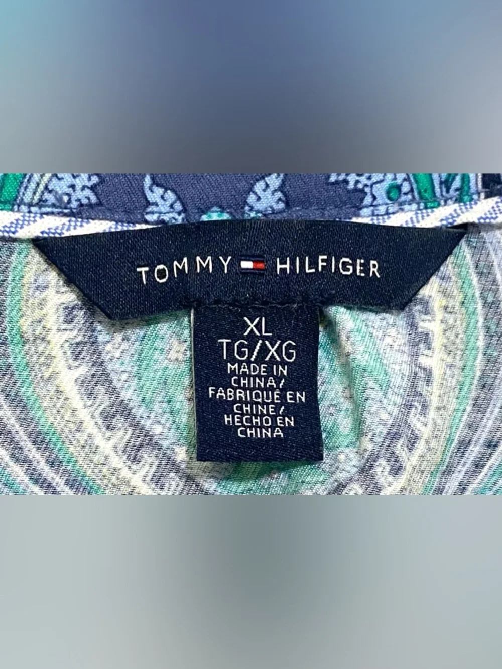 Tommy Hilfiger Womens XL Blue Paisley LongSleeve Utility Button-Front Mini Dress - Picture 12 of 14